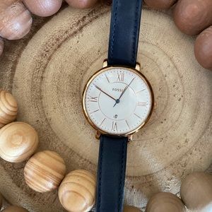 Fossil watch- navy/gold EUC